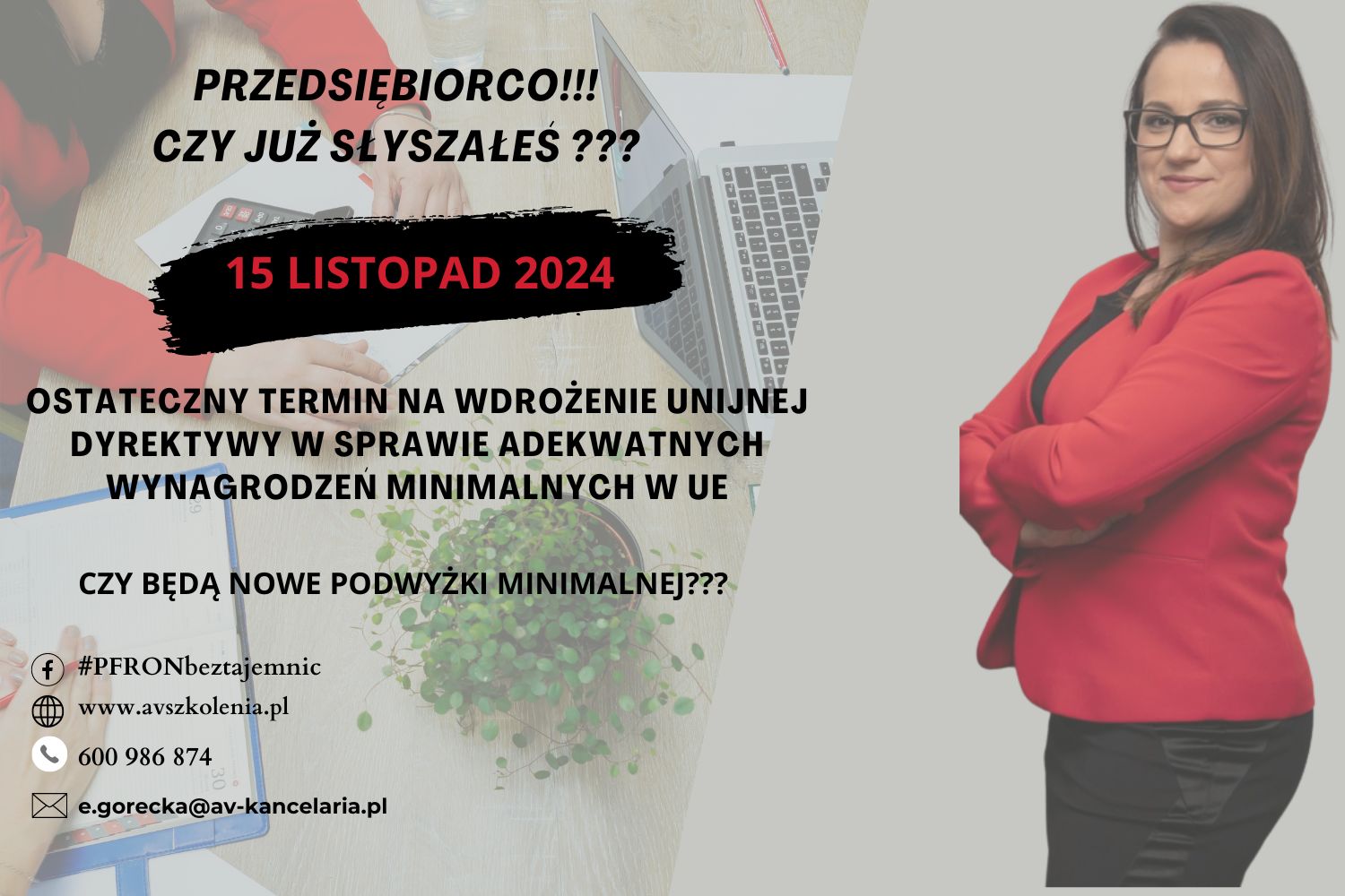 Ważne informacje dla przedsiębiorców w sprawie minimalnego wynagrodzenia!!!